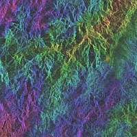 Fully calibrated topographic space-map (RADARSAT-1), Colombian Andes 1998